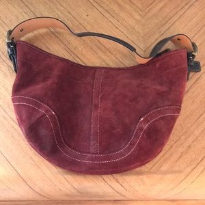 Coach suede rust purse